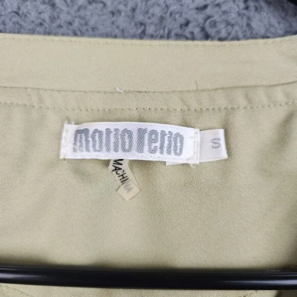 Women's Lime Green Sheer Coquette Ruffle Zip Up Blouse Small Romantic Layered - Picture 3 of 10